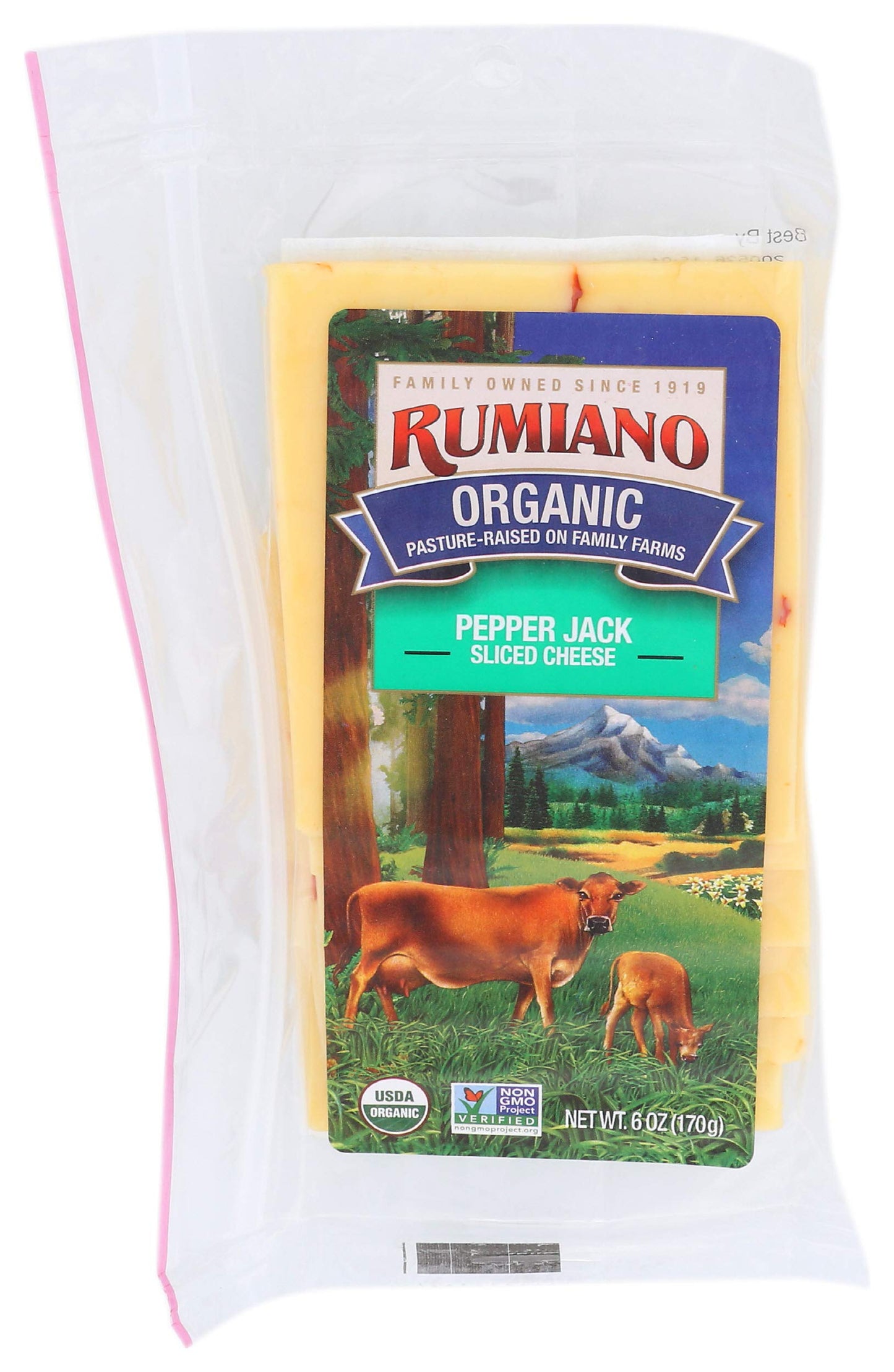 Rumiano Organic Pepper Jack Cheese, Sliced, 6 oz