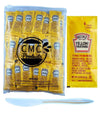 Gift Set - Yellow Mustard Packets 50 Count (5.6g Each) with Spreader in Resealable Slide Seal Bag by CMC Products (50 Packets, M