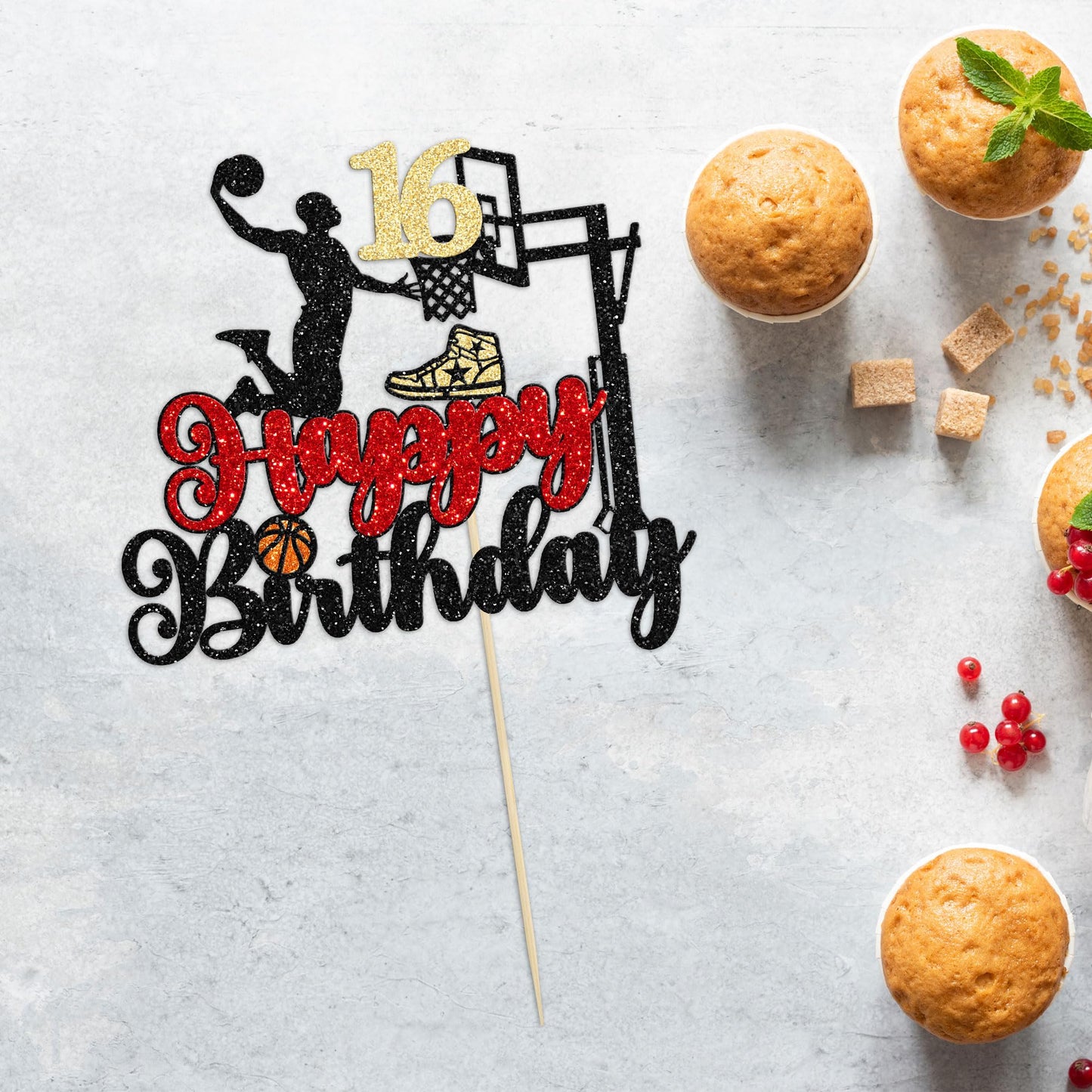 1Pc Cheers To 16 Years Birthday Cake Topper Glitter Hello 16 Sweet 16 Cake Pick Sixteen Years Old Birthday Cake Decoration For 1