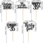 30Pcs Happy 35Th Birthday Cupcake Toppers Glitter Thirty Five Vintage 1988 Cupcake Picks 35 Fabulous Cheers To 35 Years Cake Dec