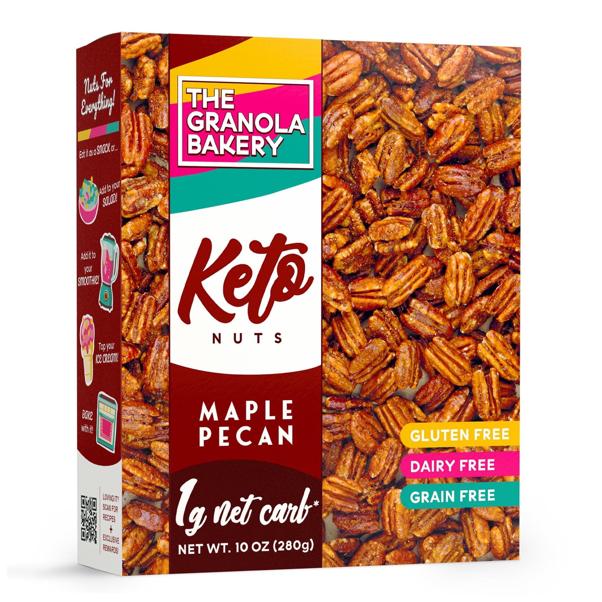 THE GRANOLA BAKERY Maple Pecans Keto Snack, Gluten Free, 1g Net Carb, 10 Ounce Pack