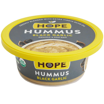 Hope Foods Organic Black Hummus, Roasted Garlic, 8 Ounce