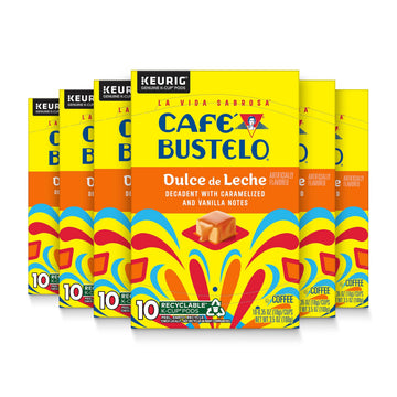 Caf? Bustelo Dulce de Leche Artificially Flavored Coffee  10 Ct. K-Cup pods (Pack of 6)