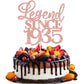 Rsstarxi Cake Topper Glitter Legend Since 1935, Rose Gold, Model XM310, for 90th Birthday and Wedding Anniversary Party Decorations