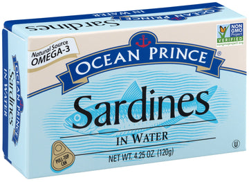 Ocean Prince Sardines in Water  4.25-Ounce Cans (Pack of 12) (packaging may vary)