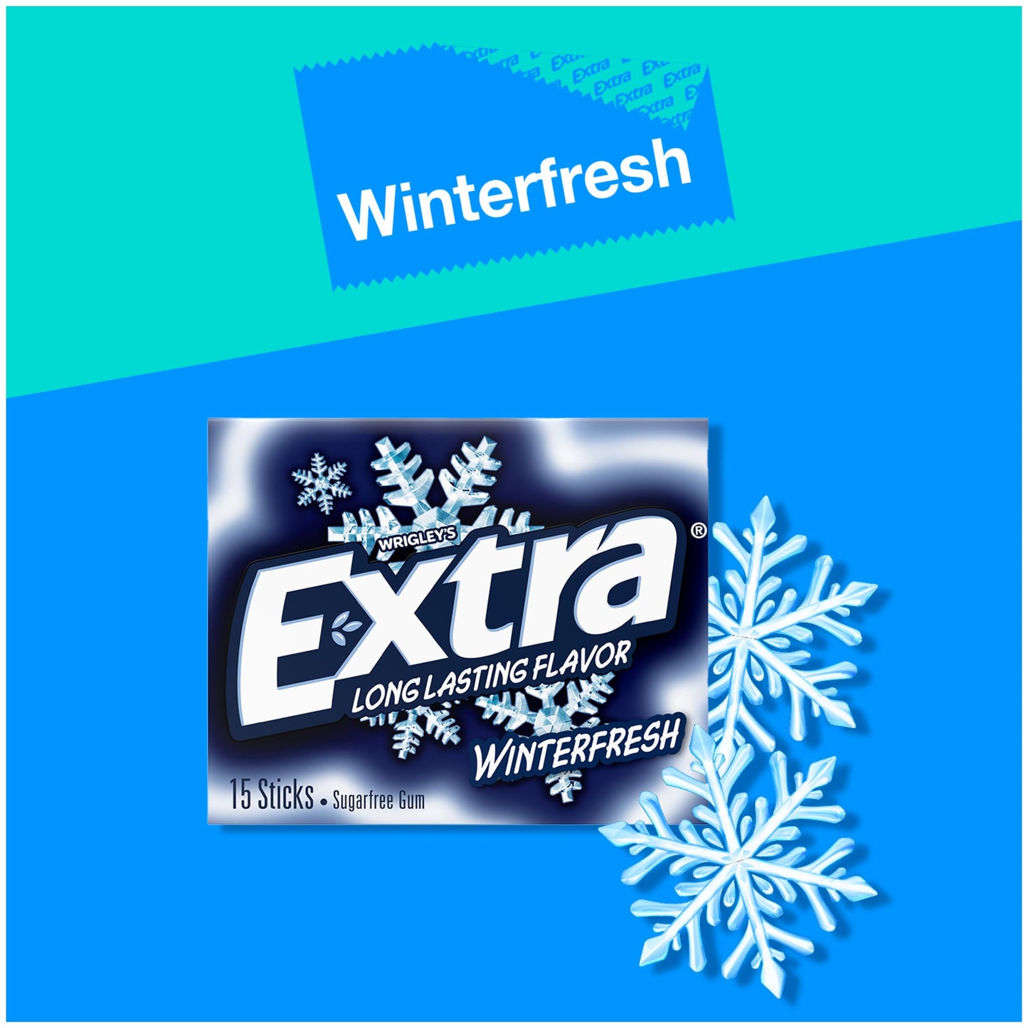 Extra Gum Winterfresh Sugarfree, Bulk, Individually Wrapped, Perfect for Fresh Breath at School, Work, and Travel 15 Count, Pack