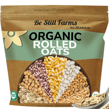 Organic Oatmeal Regular Rolled Oats - Old Fashioned Oat Bulk (4.8 Lb) Be Still Farms - 100% Whole Grain | High In Fiber & Protei
