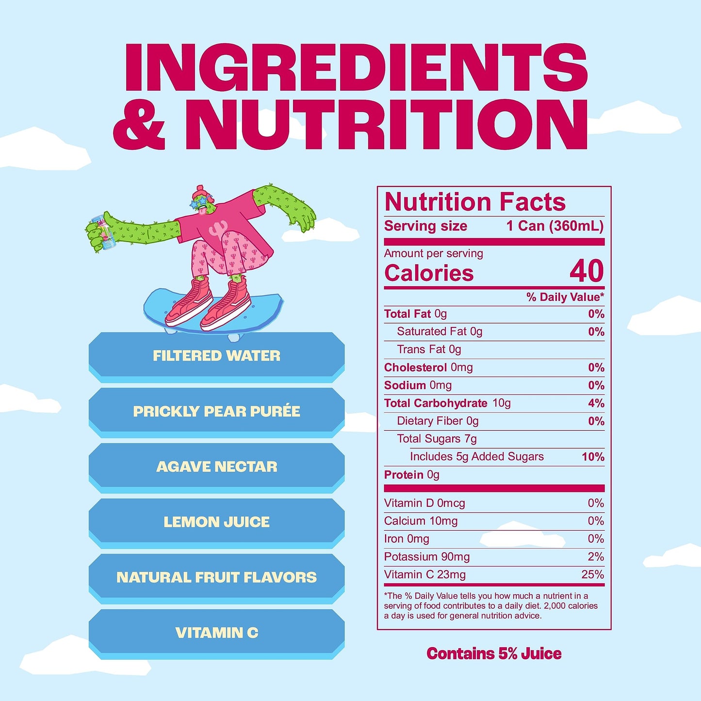 Pricklee Prickly Pear Cactus Water - Packed With Antioxidants  Electrolytes  Vitamin C - Natural Sports Drink for Immunity  & Recovery - Non-Sparkling  Low-Sugar  Low-Calorie  No Caffeine