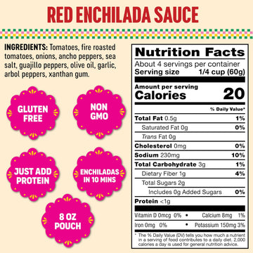 Somos Red Enchilada Sauce - Authentic Mexican Flavor & Trusted Quality - Gluten Free, Non-Gmo & Vegan - Perfect For Enchiladas,