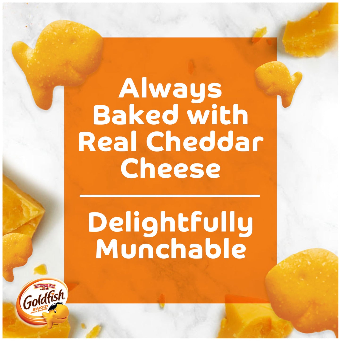 Pepperidge Farm Goldfish Crackers, Cheddar Crackers, Family Size, 10 Oz Bag