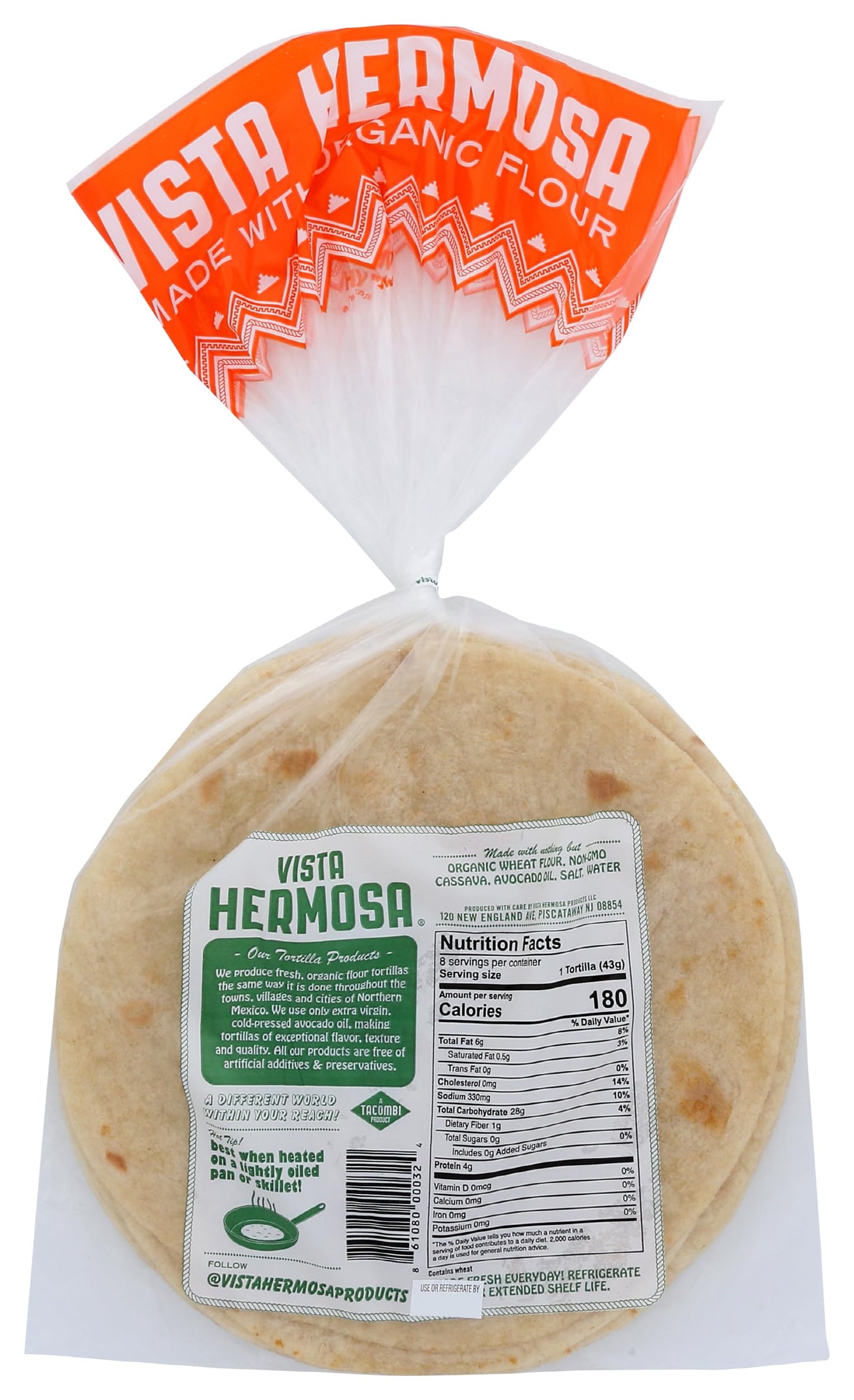 Vista Hermosa Flour Tortillas, 8 Count, 12 Ounce