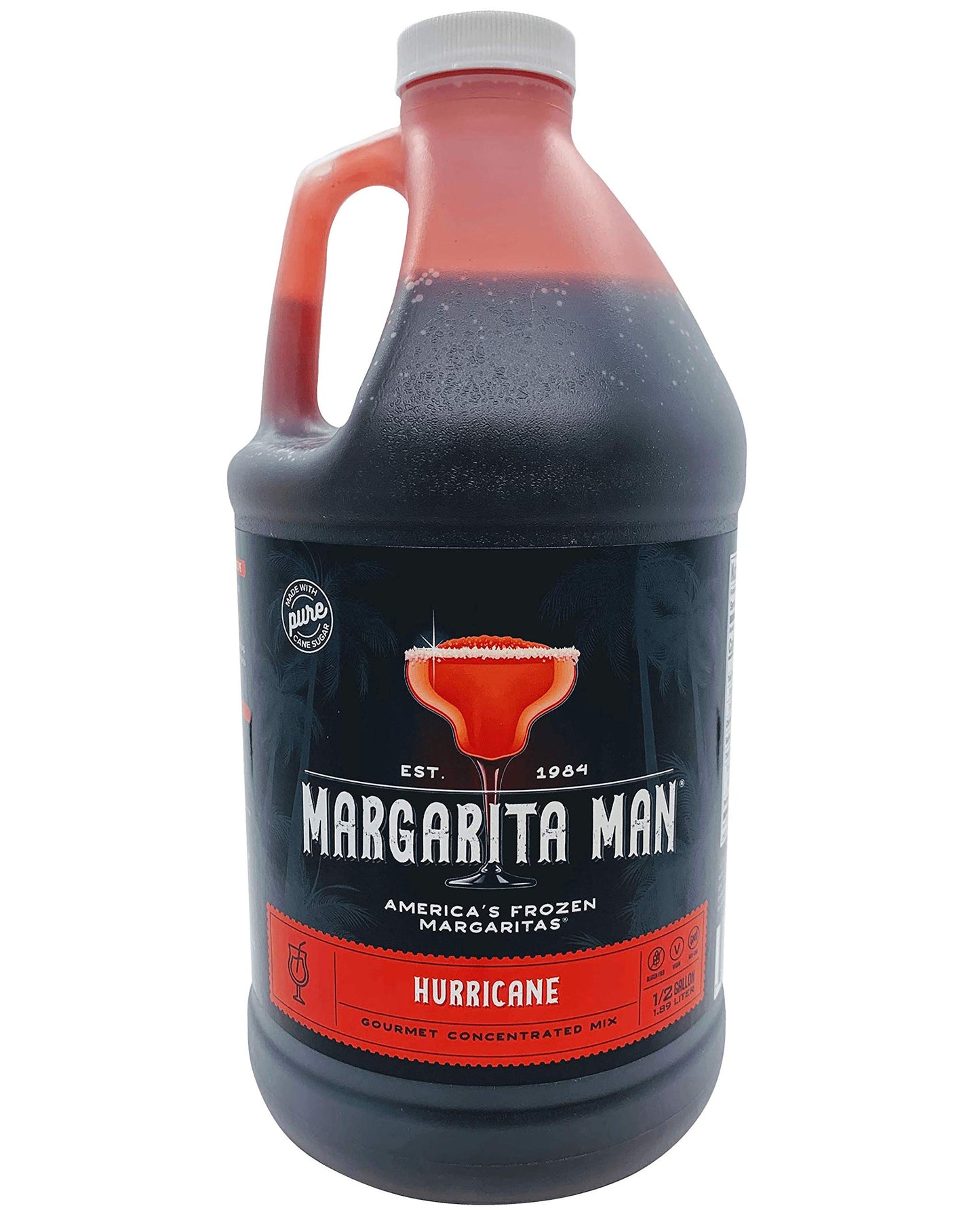 Margarita Man Hurricane Mix Concentrate - 64oz Bottle, Makes 56 Drinks, Pure Cane Sugar