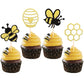 36 Pcs Bumble Bee Cupcake Toppers Glitter Heart Honeycomb Bee Cupcake Picks Baby Shower Cake Decorations For Bee Theme Baby Show