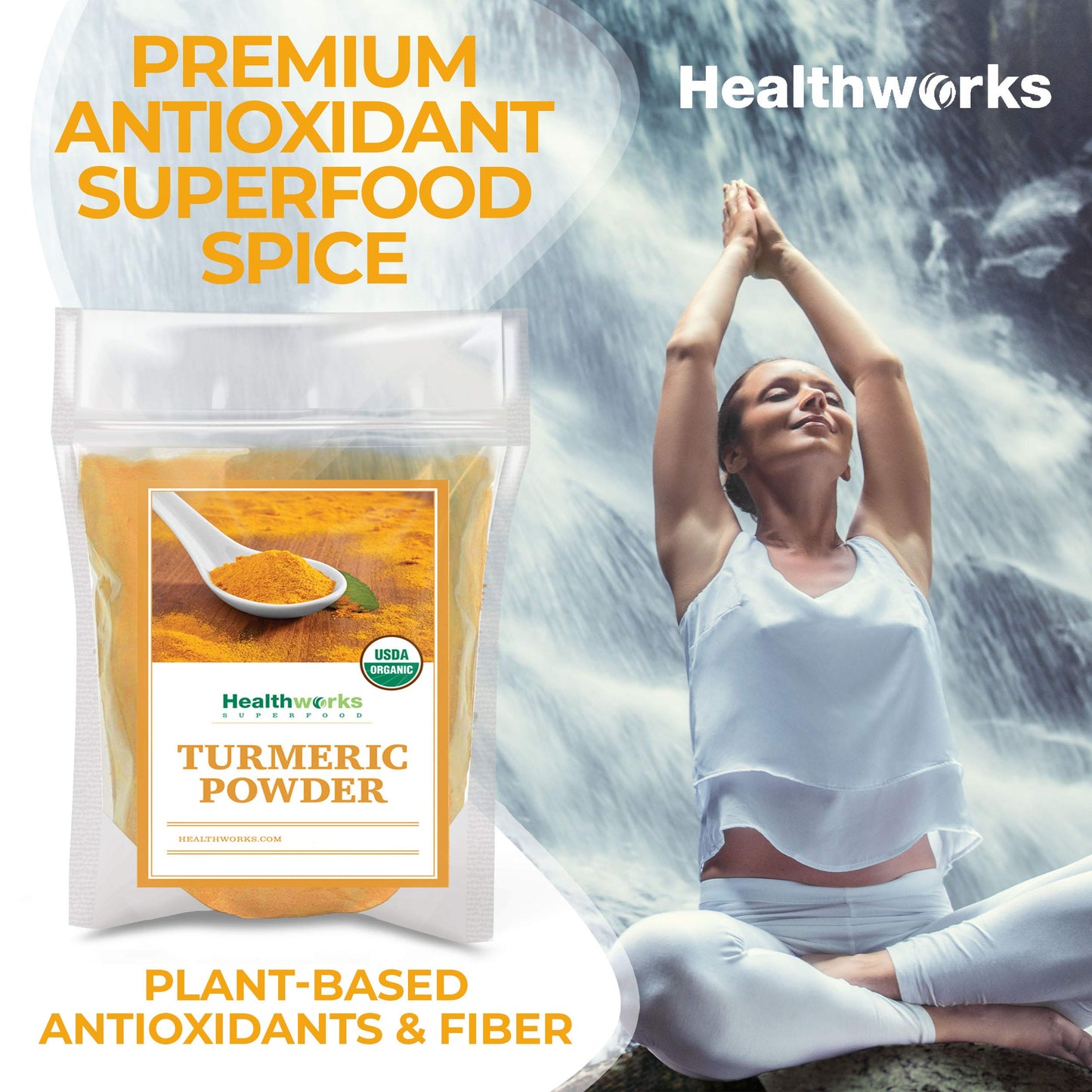 Healthworks Turmeric Powder (8 Ounces ) | Ground Raw Organic | Curcumin & Antioxidants | Keto, Paleo, Vegan, Non-GMO