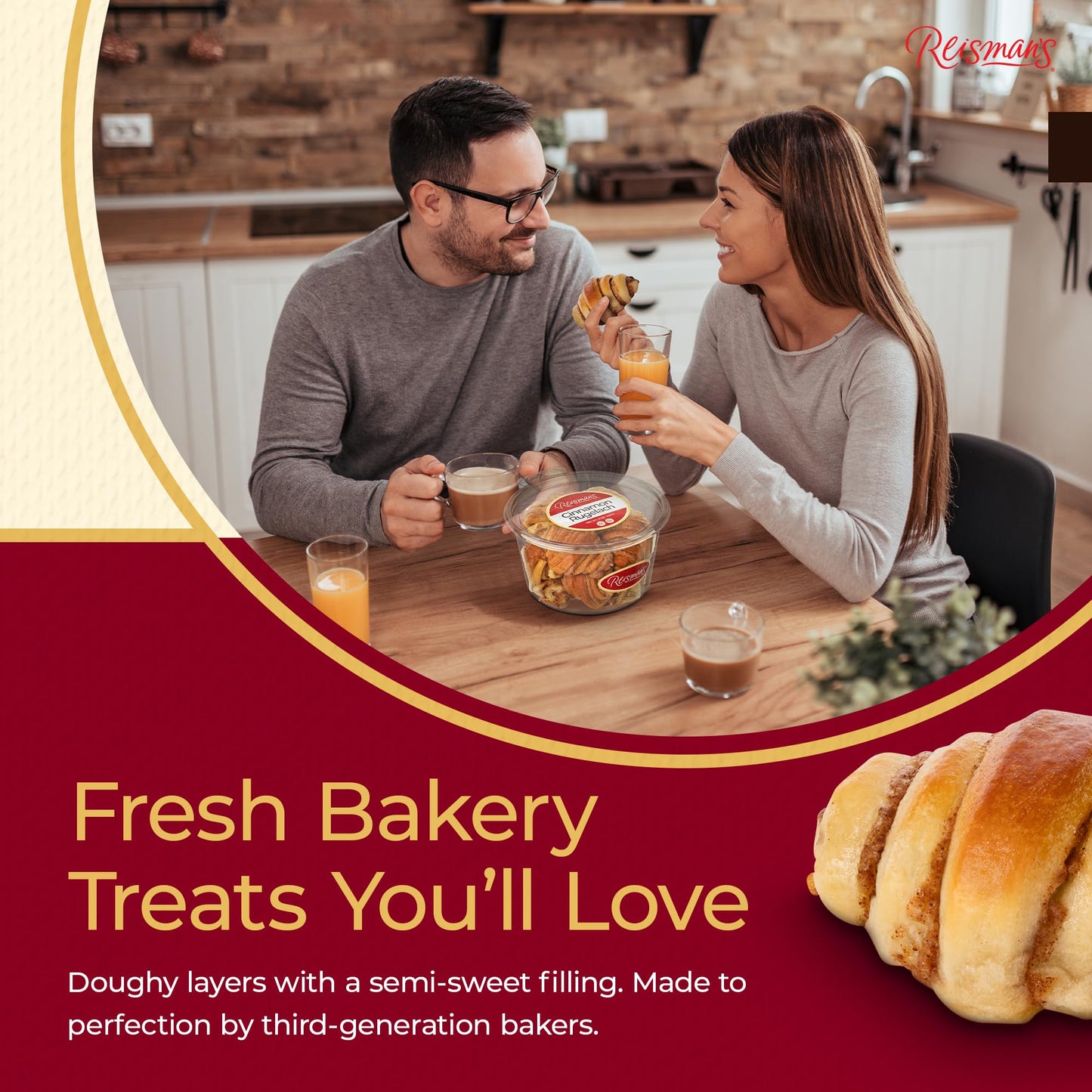Cinnamon Rugelach | Dairy-Free, Nut-Free, Ou Kosher-Certified Mini Croissants | Breakfast Pastry | Coffee And Tea Snack | Bakery