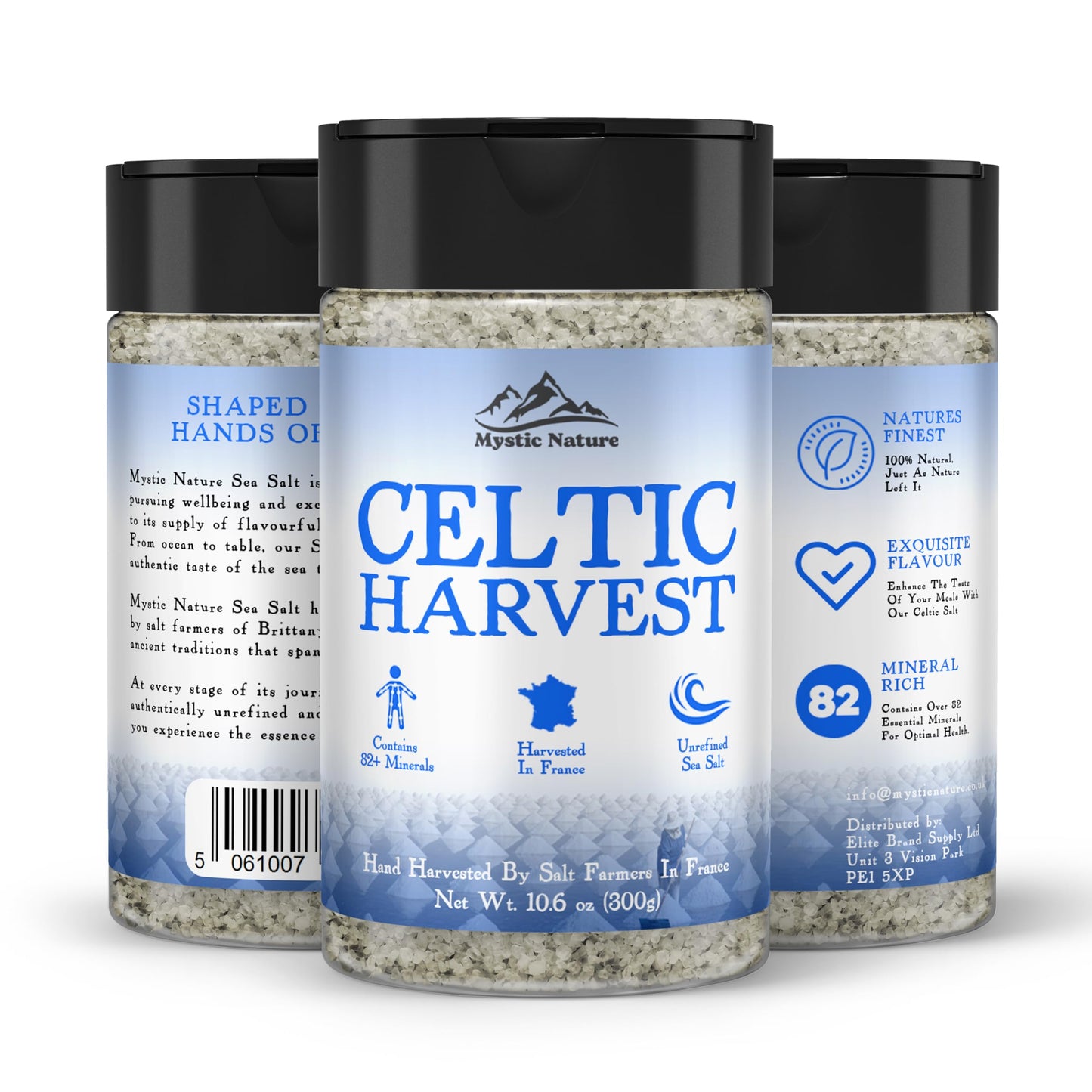 Mystic Nature Celtic Harvest Shaker - Natural & Unrefined - 10.6 OZ - Light Grey