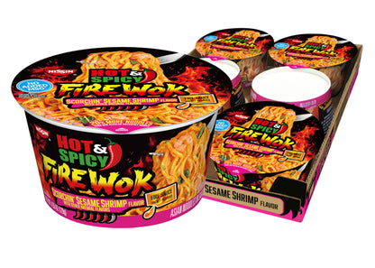 Nissin Hot & Spicy Fire Wok, Scorchin  Sesame Shrimp, 4.55 Ounce (Pack of 6)