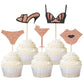 Ercadio Cupcake Toppers 20 Pack Rose Gold Glitter Paper Food Picks for Bachelorette Birthday Party Supplies