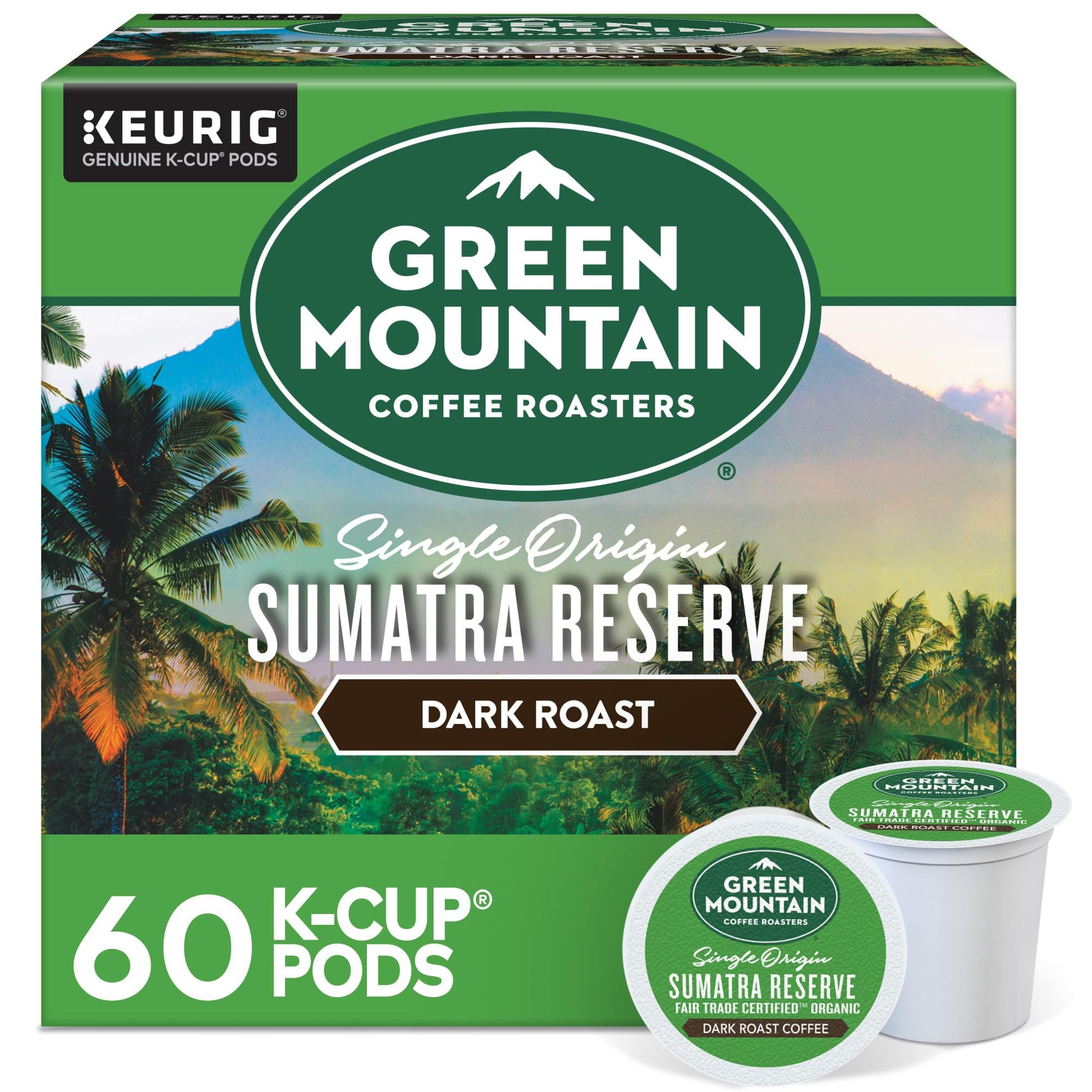Green Mountain Coffee Roasters Dark Roast K-Cup Pods, 60 Count (6 Packs of 10)
