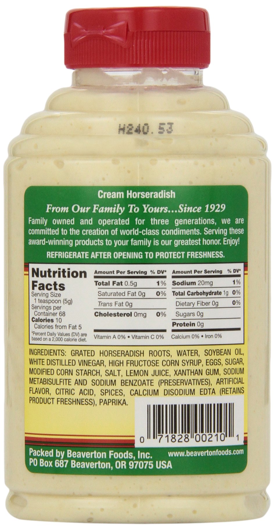 Beaver Brand Cream Style Horseradish, 12-Ounce Squeezable Bottles (Pack of 6)