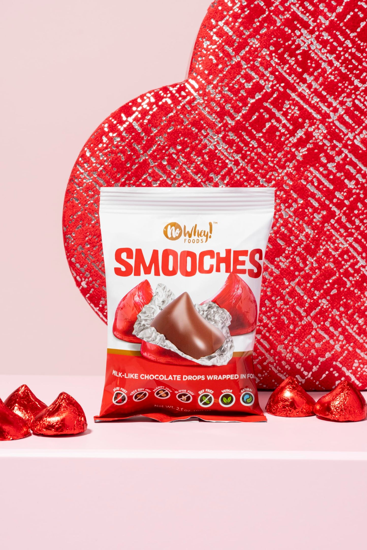 SMOOCHES, 2 PACK | Allergy Friendly, Vegan Chocolate Foil Wrapped Chocolate | Dairy Free, Nut Free, Peanut Free, Gluten Free | N