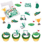 56 PCS Edible Golf Cupcake Toppers Wafer Paper Trophy Lawn Golf Shoes Bag Ball Carts Cupcake Picks Edible Golf Cake Decorations 