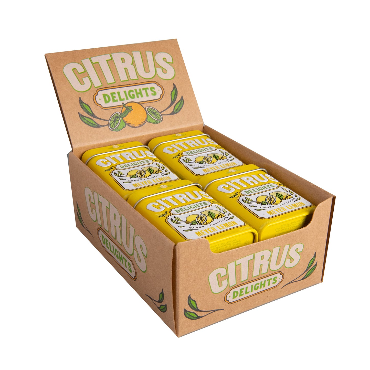 Citrus Delights Meyer Lemon Candy | Natural Ingredients, No Artificial Colors Or Flavors | Kosher Certified, Vegan, Gluten Free