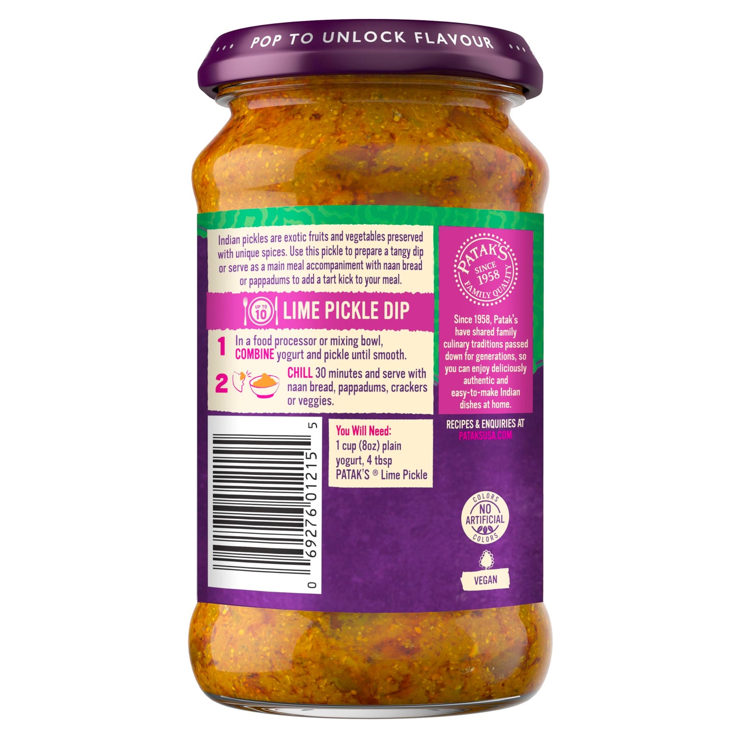 Patak'S Lime Pickle- 10 Oz (Pack Of 3) - With Limes, Turmeric, Fenugreek, And Spices, No Artificial Flavors Or Colors, Gluten Fr
