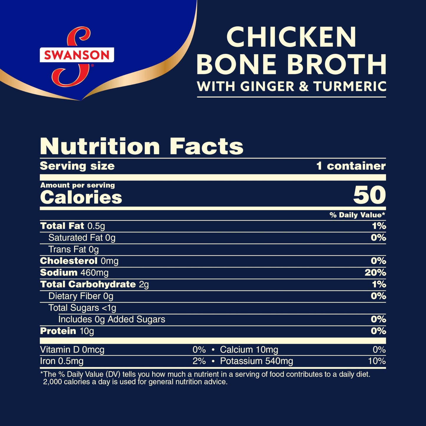 Swanson Sipping Bone Broth, Chicken Bone Broth With Ginger & Turmeric, 10.75 Ounce Sipping Cup (Pack Of 8)
