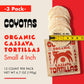 Coyotas Organic Cassava Tortillas - Grain-Free, Gluten-Free, Vegan, Paleo - 12 Small 4 Inch Tortillas (3 Packs)