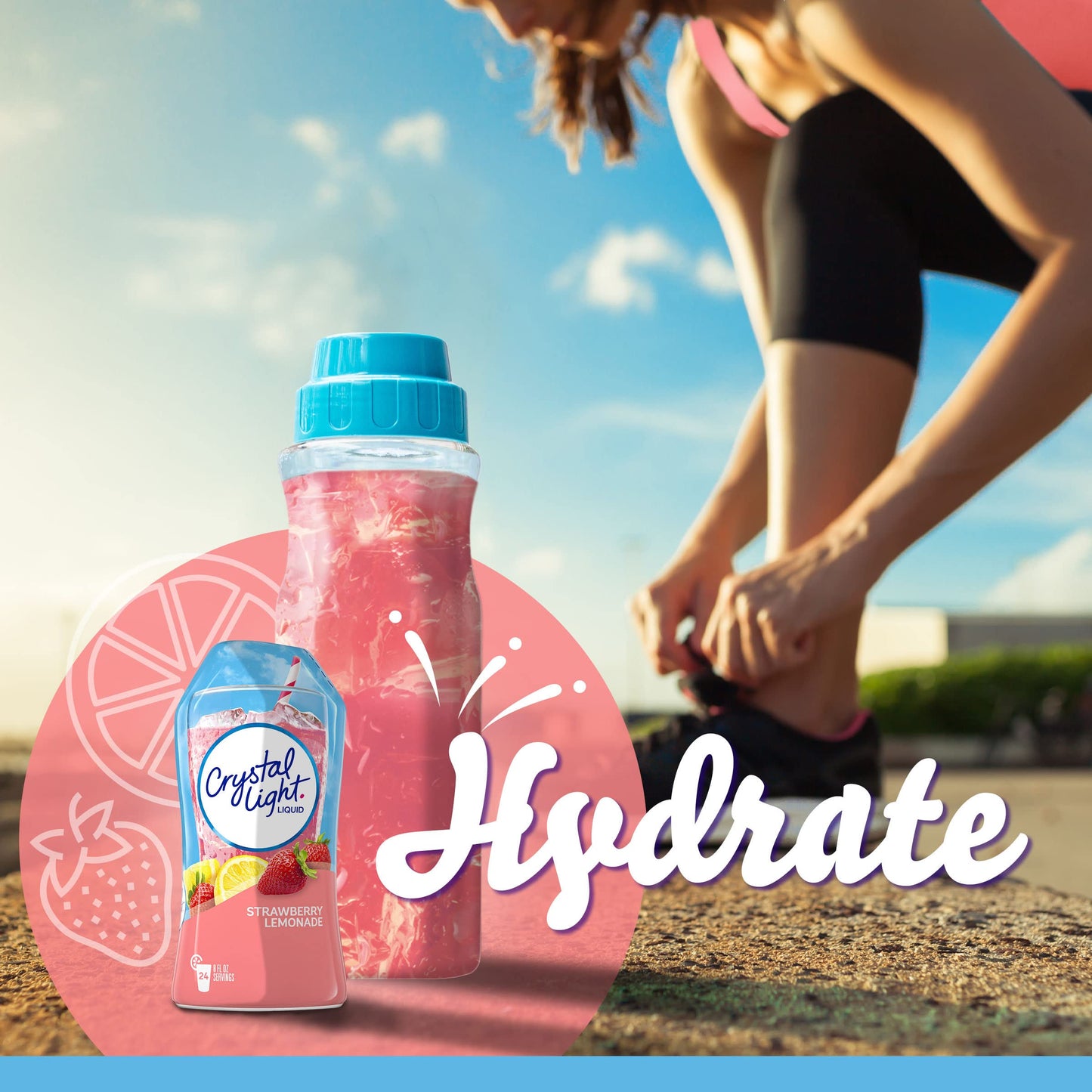 Crystal Light Sugar-Free Zero Calorie Liquid Water Enhancer - Strawberry Lemonade (1.62 Fl Oz Bottle, Pack Of 12)