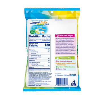 Hi-Chew Tropical Mix, 6 Bags, 3.53Oz Each, Kiwi Pineapple Mango Taffy Candy