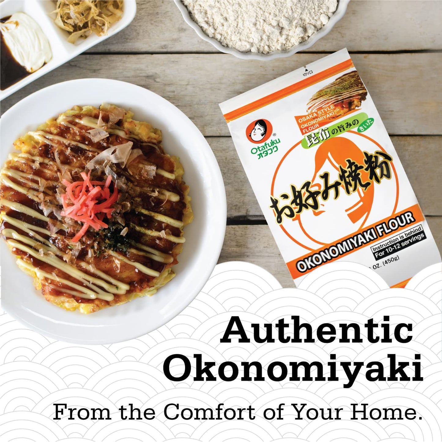 Otafuku Okonomiyaki Flour For Japanese Okonomiyaki Pancakes, 12 Servings, 15.9 Oz (1 Lb)