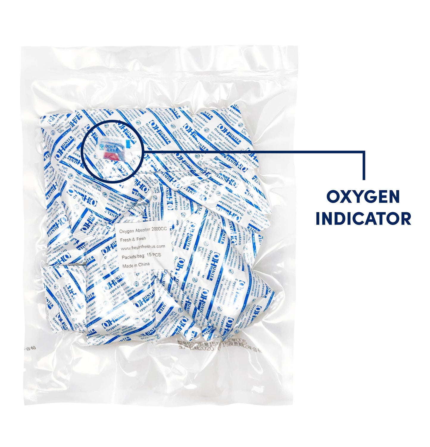 2000 Cc [15 Packets] Premium Oxygen Absorbers For Food Storage, Oxygen Scavengers Packets(1 Bag Of 15 Packets) - Iso 9001 Certified Facility Manufactured Oxygen Absorbers
