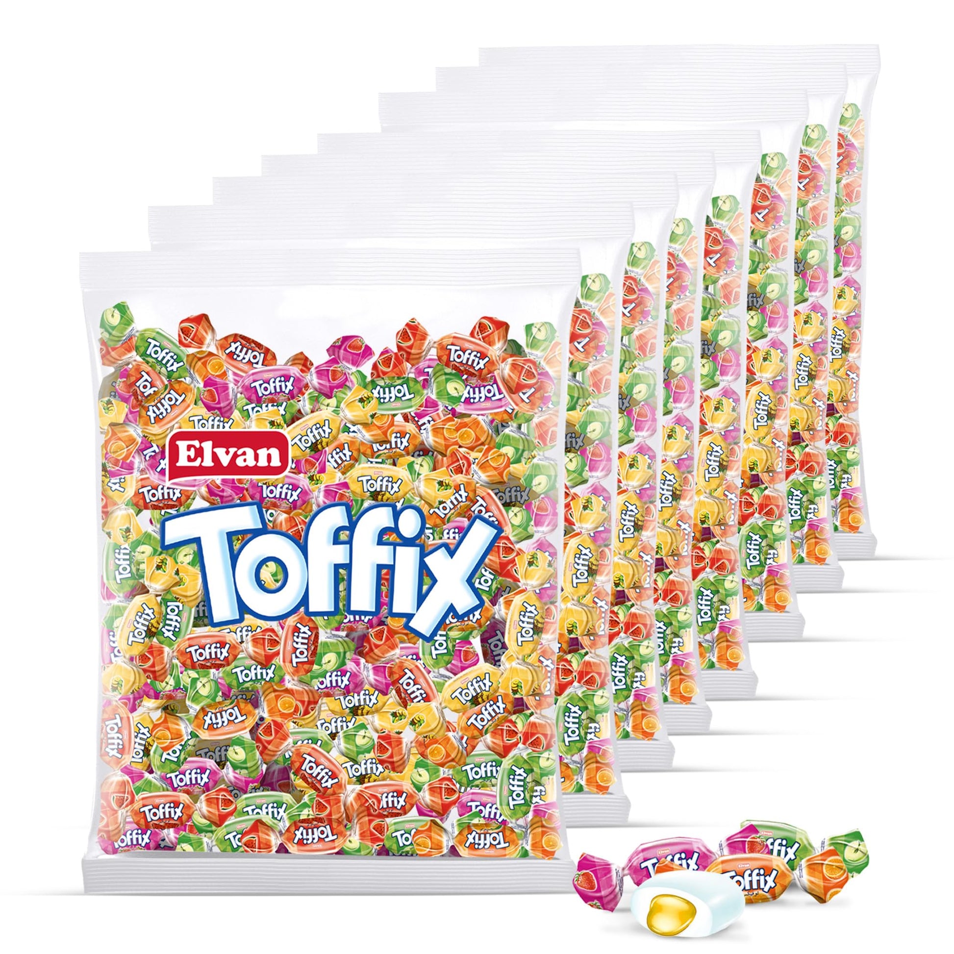 Toffix | Fruit Chews Assorted Bulk Candy 250+ Pieces | Center-Filled Soft Fruit Chews Candy - Individually Wrapped - 2.2 Pound (