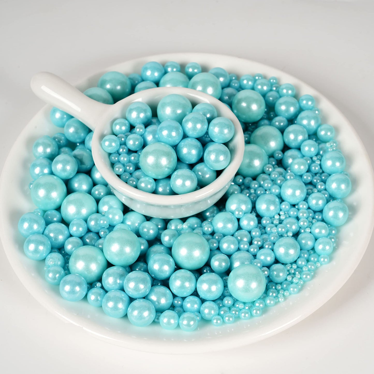 Kasvan Blue Pearl Sugar Sprinkles - Edible Candy Pearls 130G/4.58 Oz, Mix Size, Baking Cake Decorations, Ice Cream Toppings And