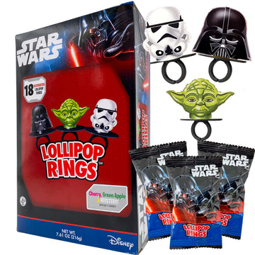 Star Wars Candy Lollipop Rings Individually Wrapped Birthday Party Favors Candy For Party Bags 18 Count