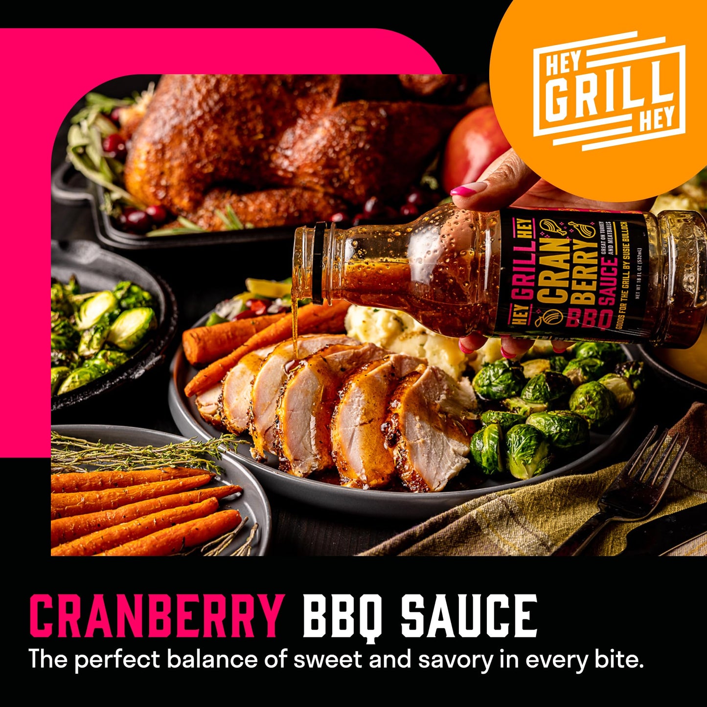 Hey Grill Hey | Turkey Brine Kit | | Includes Apple Spice Brine  Smoked Turkey Rub  and Cranberry BBQ Glaze| Smoked Turkey Brine & Seasoning Kit