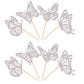 Rssta i Butterfly Cupcake Toppers, 24 Pack, Glitter, Silver, Paper, Model XM248-silver, Baby Shower & Kids Birthday Party Decorations