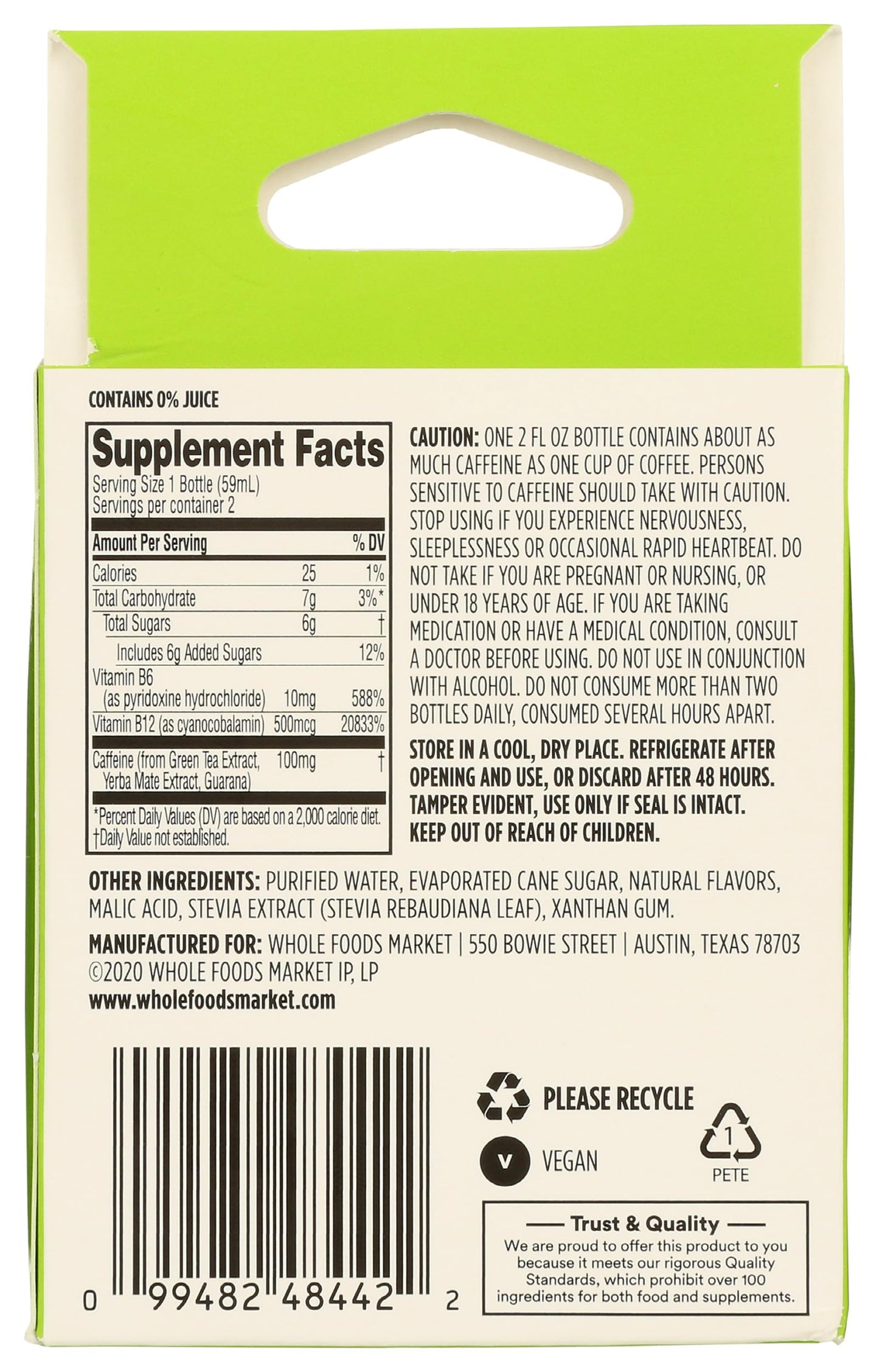 365 by Whole Foods Market  Energy Shot Duo Pack  Cherry Limeade  2 Fl Oz