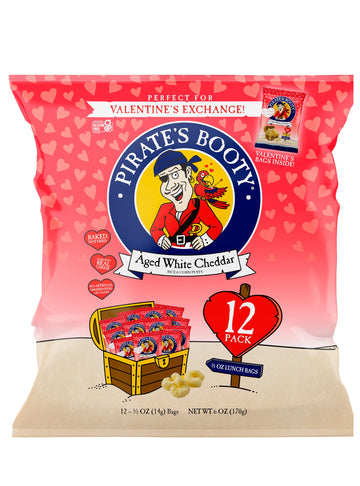 Pirates Booty Aged White Cheddar Cheese Puffs, Gluten Free, 0.5 Ounce Individual Snack Size Bags (Pack of 12)