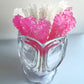 Classic Rock Candy Sticks, Sugar Rock Crystal Lollipops, Individually Wrapped (Pack Of 12, Baby Girl (Pink Cherry And White))