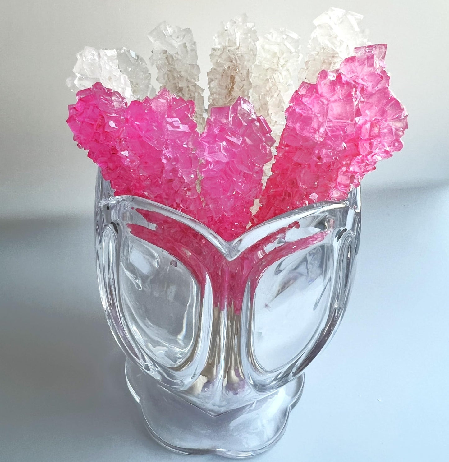 Classic Rock Candy Sticks, Sugar Rock Crystal Lollipops, Individually Wrapped (Pack Of 12, Baby Girl (Pink Cherry And White))