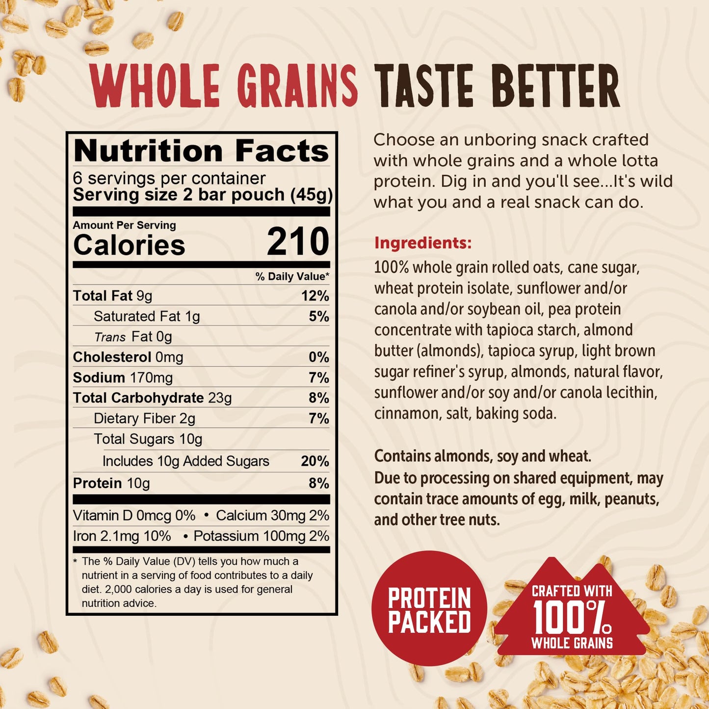 Kodiak Cakes Crunchy Granola Protein Snack Bars, Cookie Butter, 12 Count (Pack of 12), 100% Whole Grains, High Protein