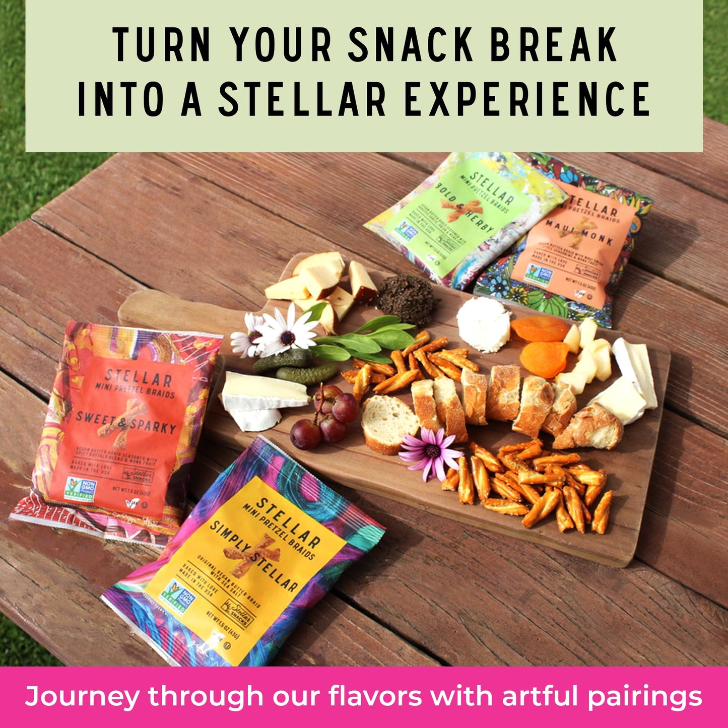 Stellar Snacks Mini Pretzel Braids, Vegan Friendly, Kosher, Non-GMO, 1.5 Ounce (Pack of 24, Bold & Herby)