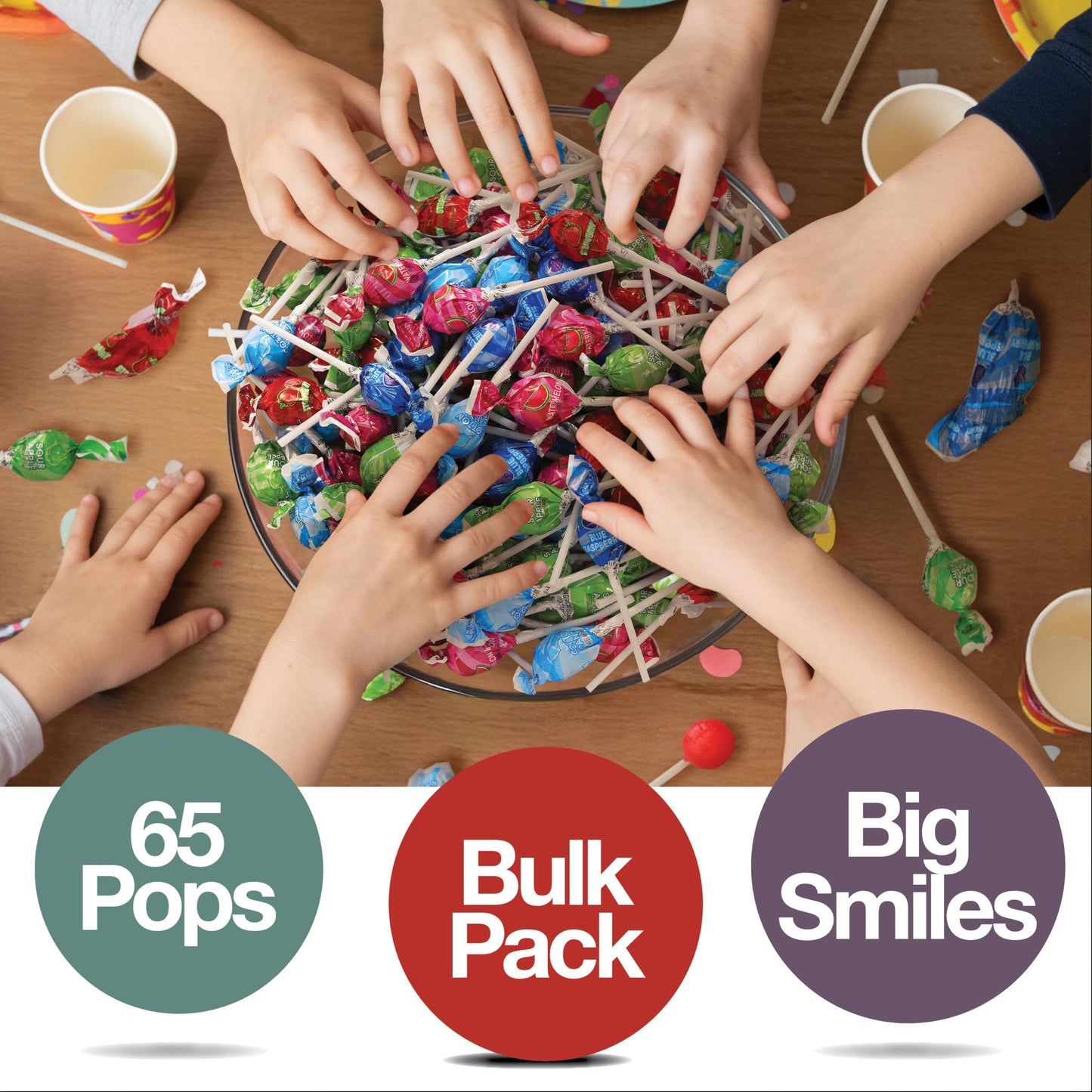 Original Lollipops Mix - 65 Count Bulk Candy Pack - Assorted Fruity Flavors, Individually Wrapped - Perfect For Parties, Birthda