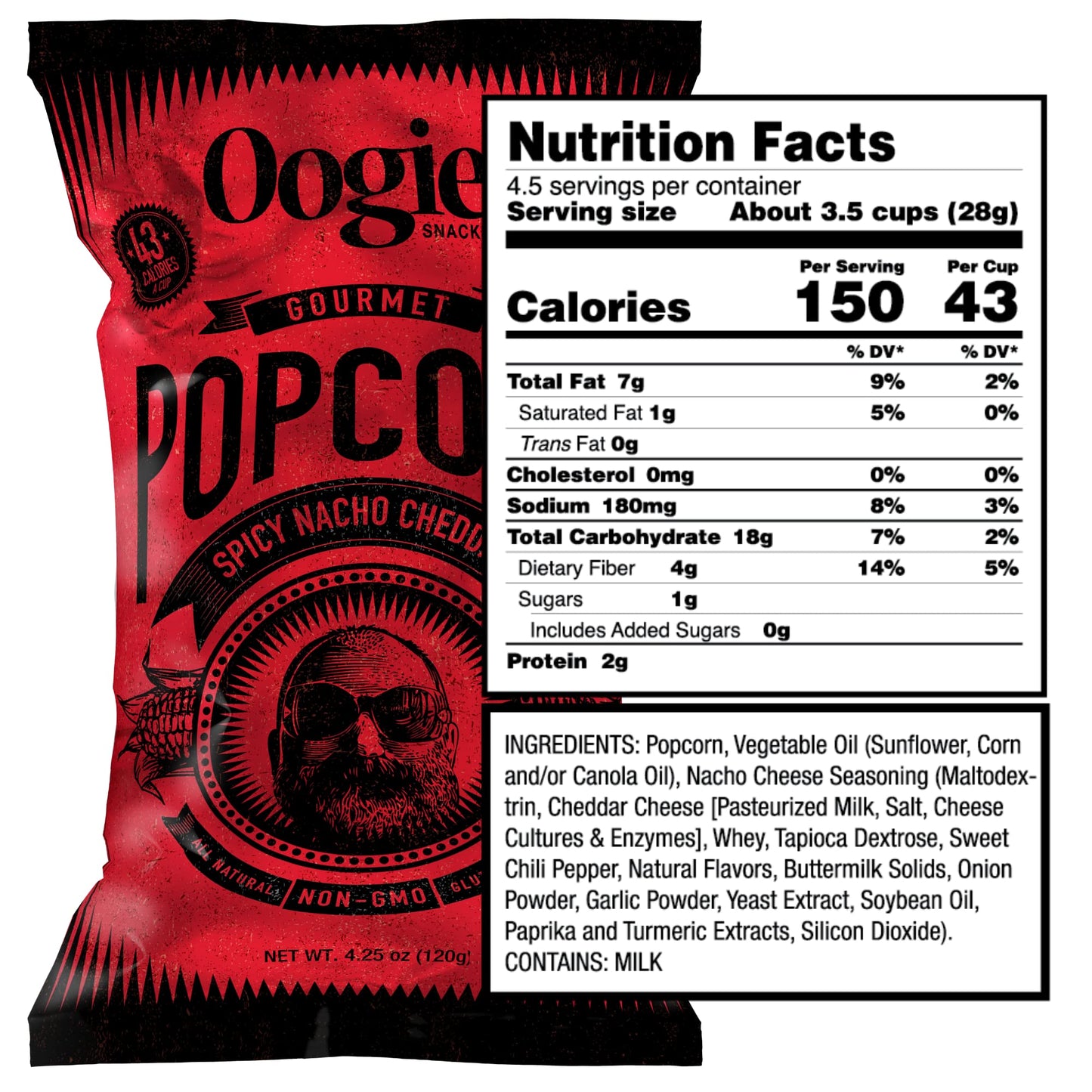 Oogie'S Gourmet Popcorn | 4 Pack | Variety Flavor Pack | Gluten Free Popcorn Snacks | 4.25 Ounce Big Bag
