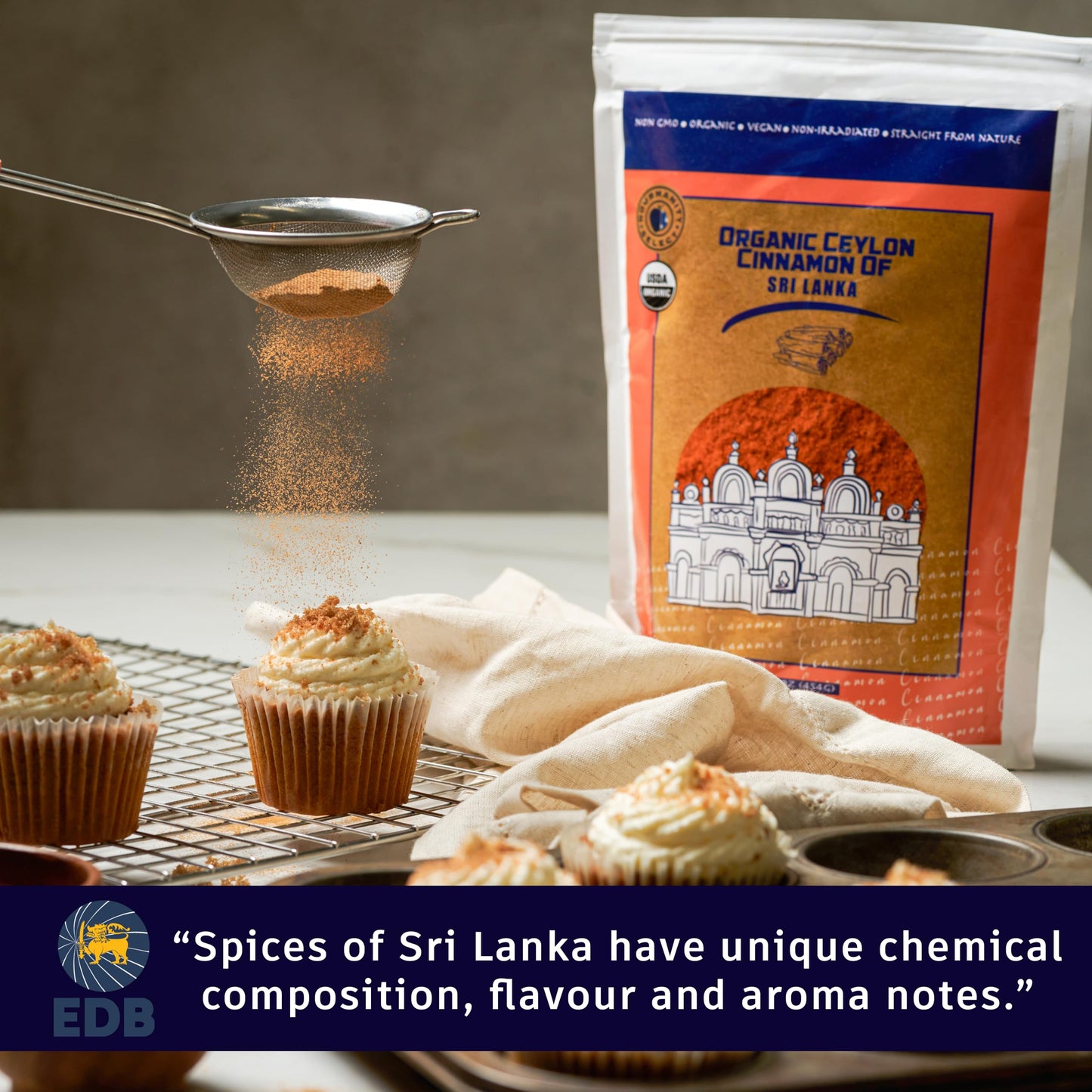 Gourmanity Select Organic Ceylon Cinnamon Powder, Natural Superfood With A Sweet Citrus Aroma And Delicate Flavor, True Ground C