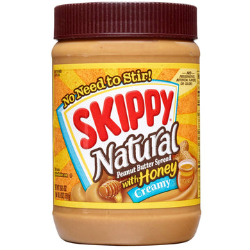 SKIPPY Natural Creamy Peanut Butter Spread with Honey  26.5 Ounce