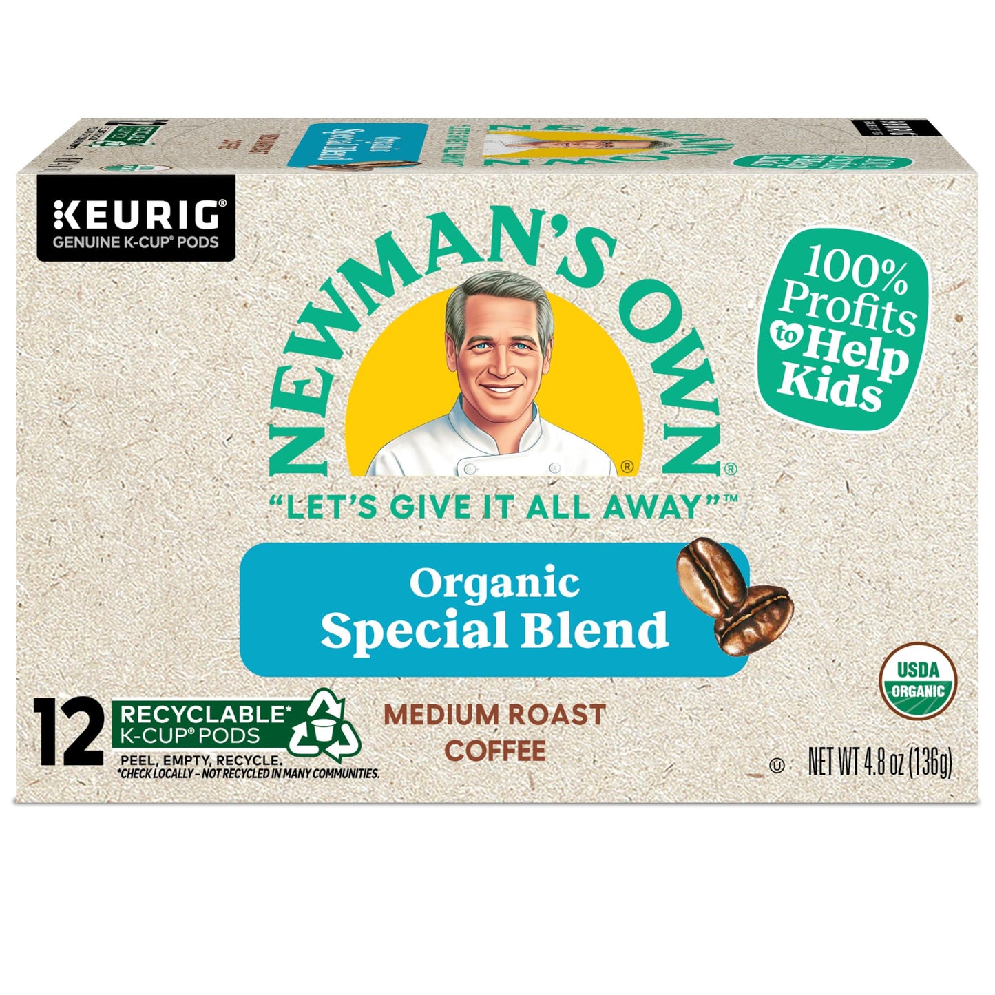 Newman'S Own Organics Special Blend Keurig Single-Serve K-Cup Pods, Medium Roast Coffee, 72 Count